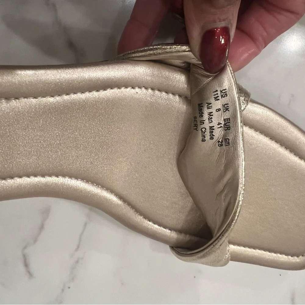 Franco Sarto Metallic Gold Heeled Sandals - Picture 9 of 9